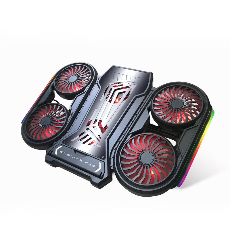New Rgb Laptop Cooler Gaming Laptop Cooling Base Cooling Stand Pad E-Sports Style