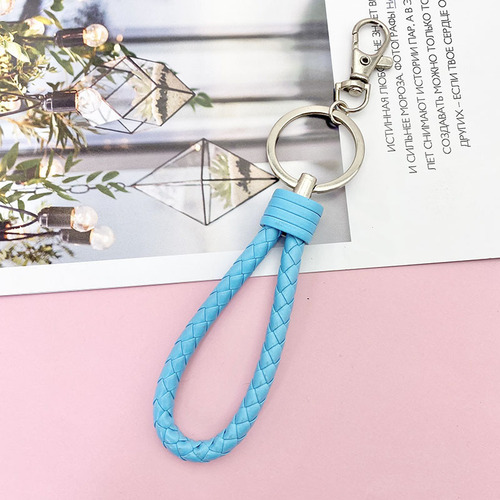 Colorful creative woven leather rope keychain card holder pendant exquisite lanyard car keychain men and women manufacturers wholesale