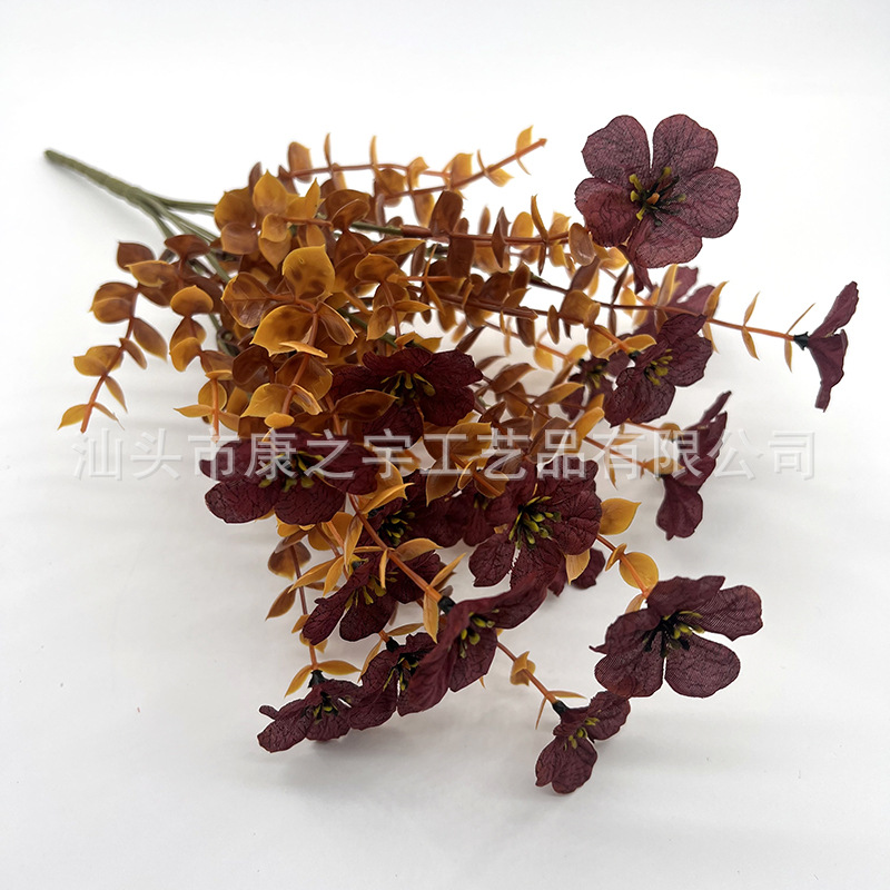 유칼립투스 바이올렛 브라운 그래스 와인 붉은 꽃