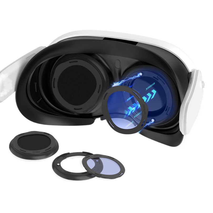 [Spot al por mayor] Anti-luz azul empañada polvo Meta Quest 3 gafas VR cubierta protectora antiarañazos magnéticos