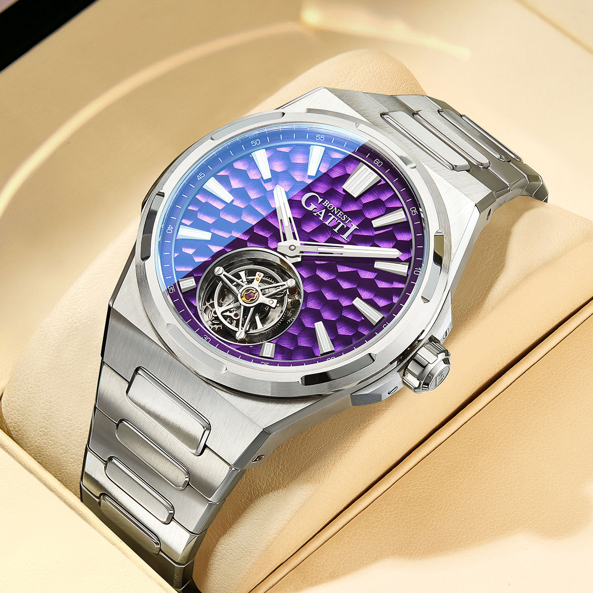 German Bugatti Bonest Gatti Watch Fully Automatic Mechanical Watch Men's Tourbillon Large Dial Export