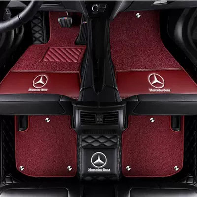 Modelə uyğun ayaqaltı — Car Floor Mats - other-models-double-layer-black-burgundy-silk-circle