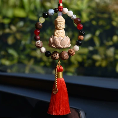 Interior Rearview Mirror Decoration Supplies, Car hanging - eighteen-little-buddha-red