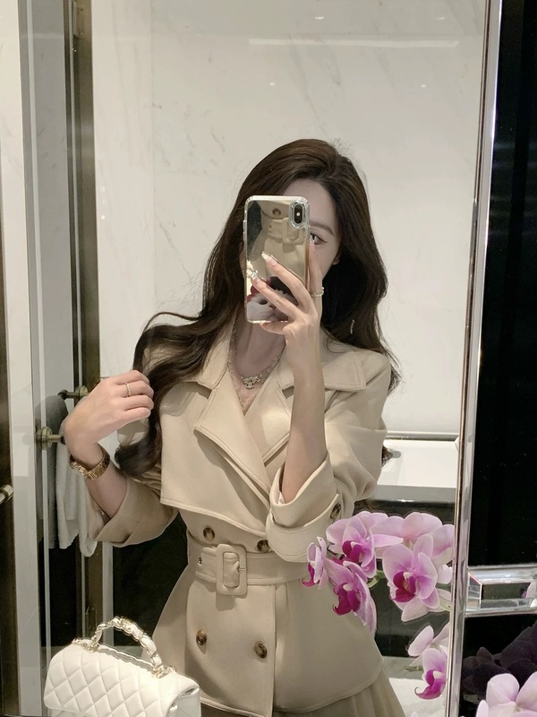 JustQin千金姐感2025新款秋装高级感气质绑带麂皮绒外短套女|undefined
