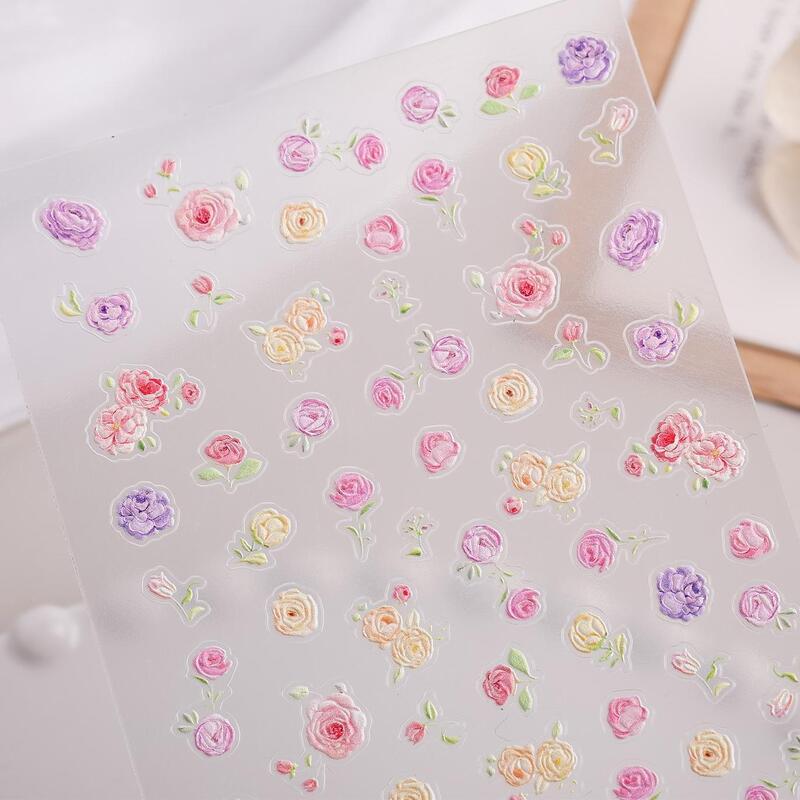 Spring warm flower nail stickers 5D relief three-dimensional fresh oil painting flower nail stickers jewelry CA Spring warm flower nail stickers 5D relief three-dimensional fresh oil painting flower nail stickers jewelry CA