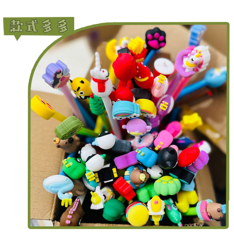 新しい漫画ボールペンゲルペン 3D 立体ペンキャップ学生幼稚園子供のペンクリエイティブキャップブラックペン|undefined