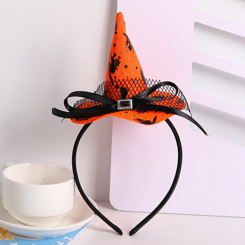 爆発的なハロウィーンの頭のカチューシャのカボチャのパーティーの魔女の帽子の装飾用品の経典の蜘蛛のネットの魔女の帽子のカチューシャの髪飾り|undefined