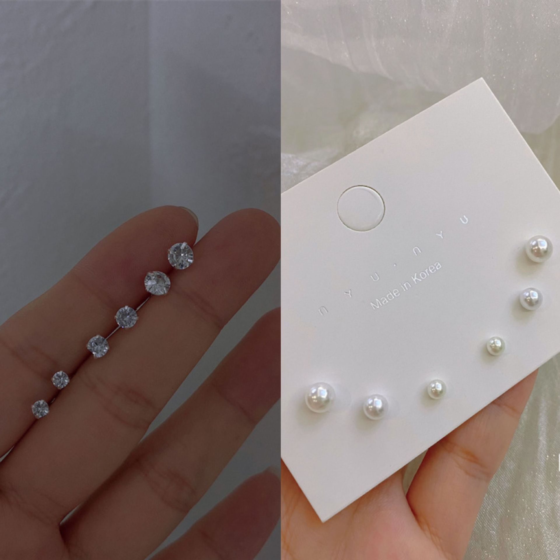 Earrings with zircon