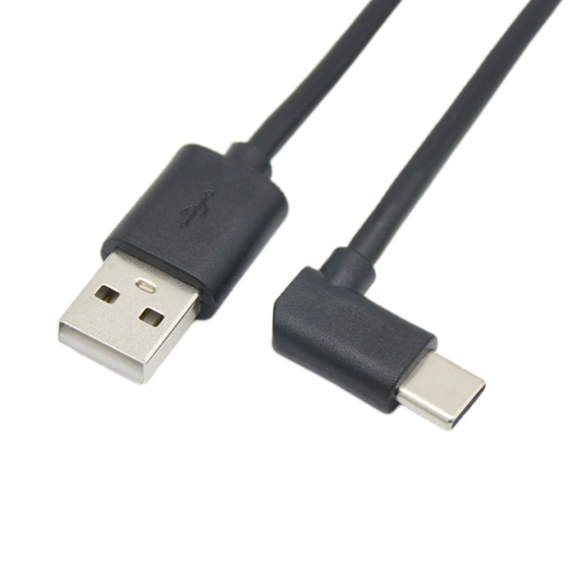 USB2.0 Type-C кабель данных с изгибом около 90 градусов, уголок USB3.1, короткий кабель для зарядки Android