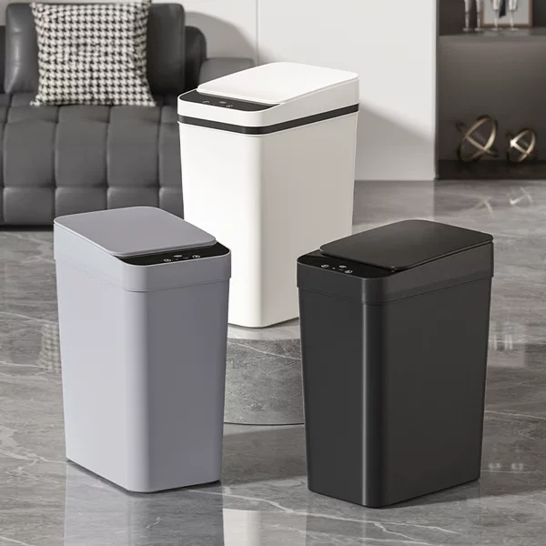 2026 New Model Cross-Border Smart Trash Can 16L Large Capacity Household Multifunctional Sealed Odor-Lock Sensor Trash Can