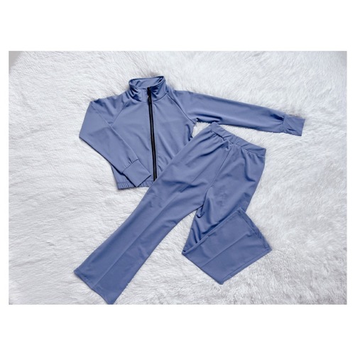 Children's dancewear new cotton-like polyester set, smog blue and mint green casual sport practice uniform, wholesale discount
