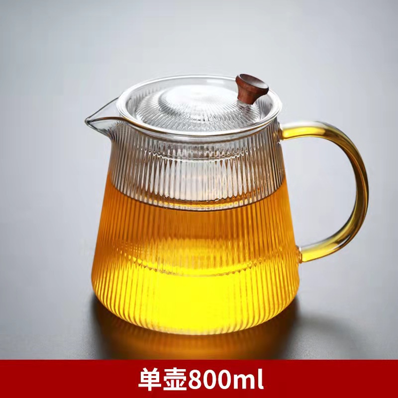 Tetera de vidrio hogar filtro salud olla flor tetera patrón vertical filtro tetera