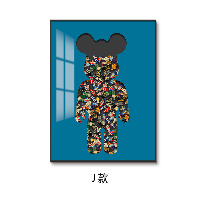 Bloques de construcción de Lego, pintura decorativa para personas, pasillo de entrada, sala de estar, sofá, pintura colgante, dormitorio infantil tridimensional 3D, pintura de cabecera