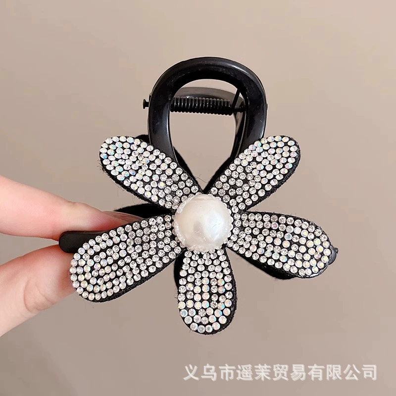 Атмосферная заколка для волос для фотосессий, крабовая заколка, модная hair accessory, с цветами