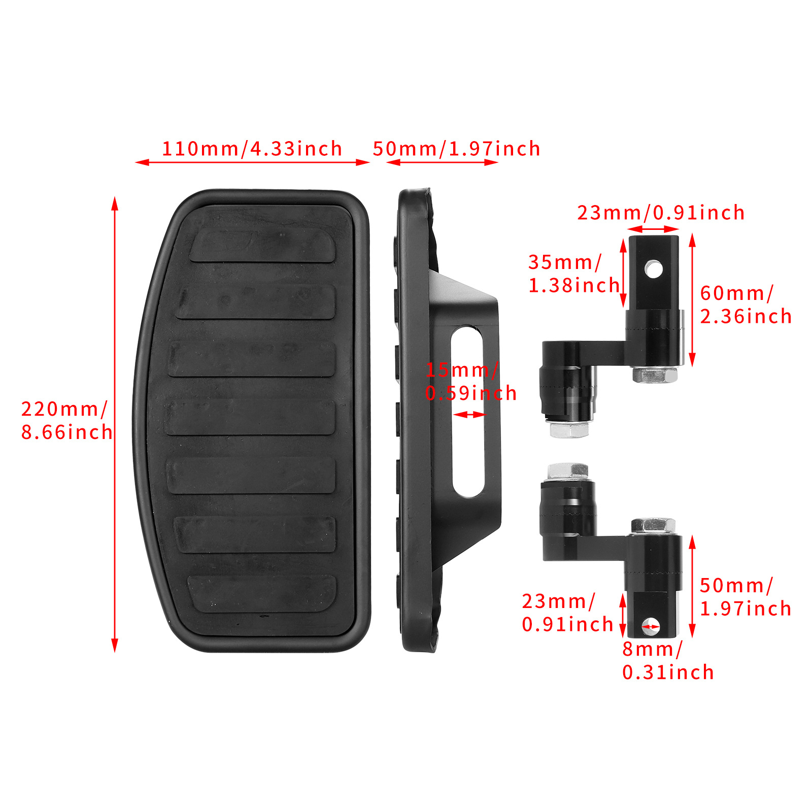 Motorcycle accessories: Modified front and rear large footrests, suitable for VTX 1300/1800