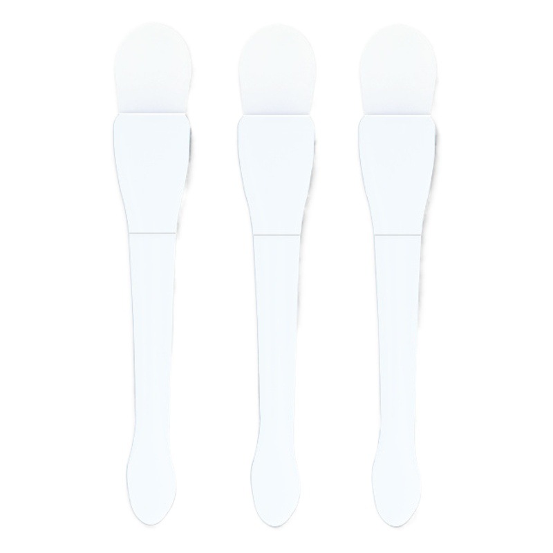 Nueva cuchara de cola de pez cepillo de máscara de doble cabeza herramienta de máscara de barro facial de doble uso cepillo de silicona de cabeza suave cuchara de máscara