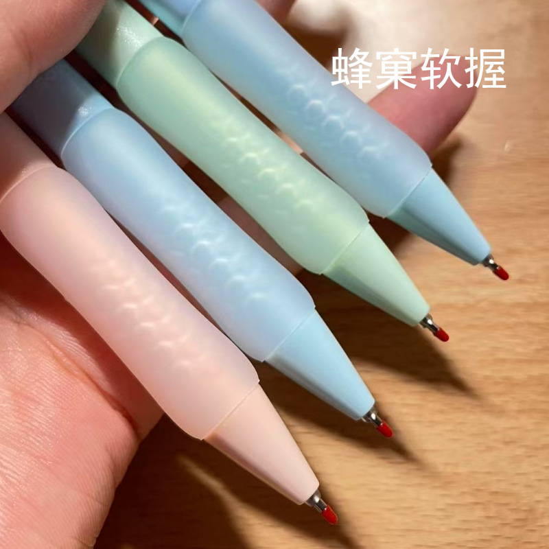 晨光护指蜂巢握按动中性笔热可擦0.5mm速干ST头学生签字笔J8605|undefined