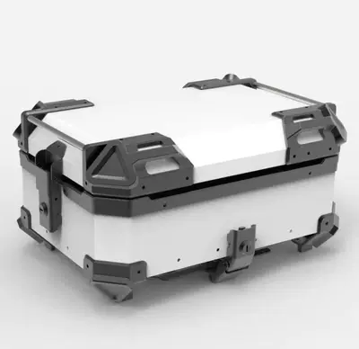 Vehicle, Motorcycle trunk - inventory-30l-large-cornered-flat-side-opening-tail-box-white