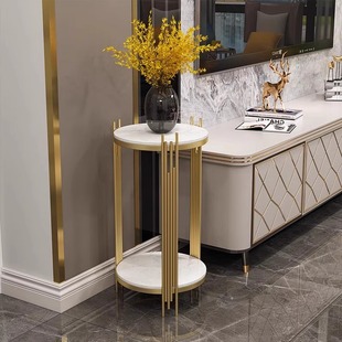 Flower Rack Light Luxury High-end Balcony Flower Rack Living Room Floor-standing Mobile Storage Rack TV Cabinet Next to Flower Pot Bracket