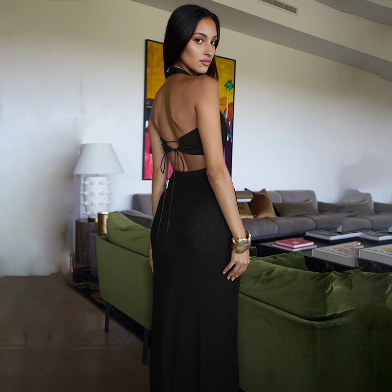 Women's European American Style High Waist Sexy Backless Mermaid Dress Slimming Elegant Fashion 2025 New Feel Cross Border_ecoleips.com