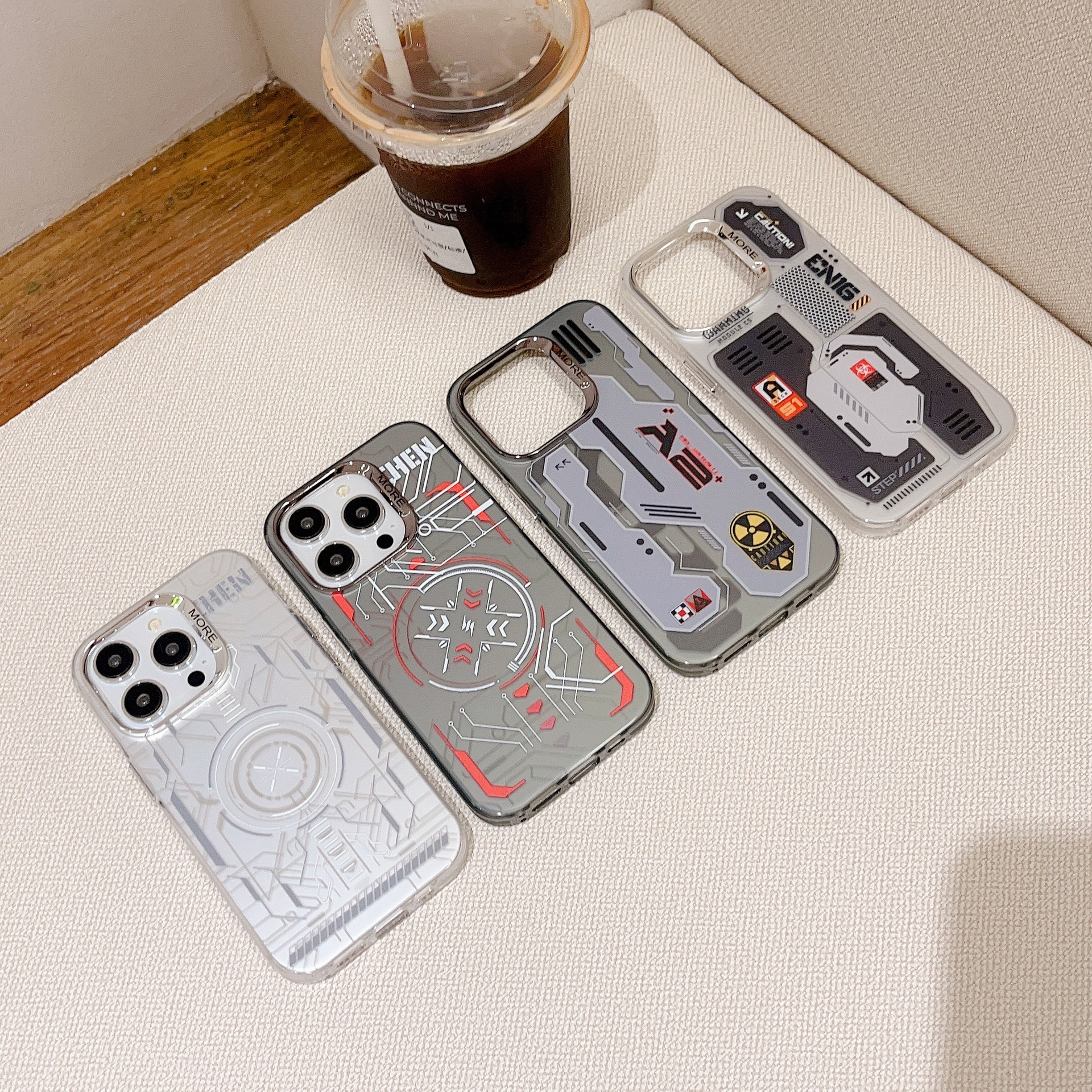 Mecha Style Iphone 15 Pro Max Case Trendy Protective Hard Cover_voghion.com