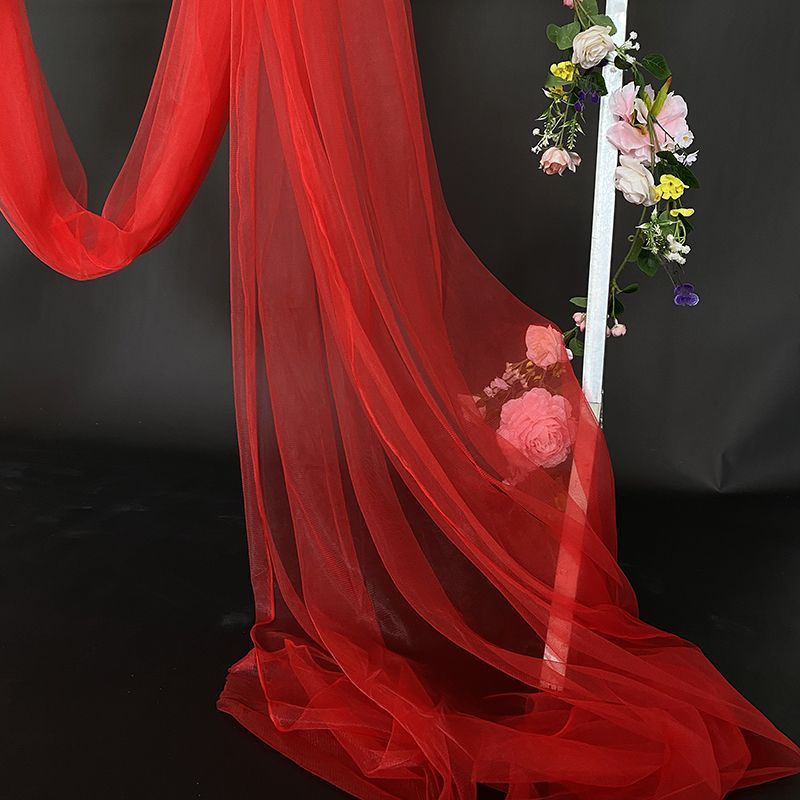 Boda, boda, fiesta de cumpleaños, serie festiva roja, hilo de red, hilo suave, anillo de jardín de infantes, velo decorativo