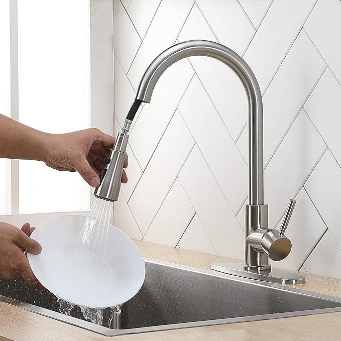 Cross-border plumbing hardware stainless steel kitchen pull-out faucet hot and cold drawing vegetable basin sink faucet outside