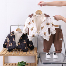 男宝宝棉衣套装2023新款冬季婴儿棉袄男女童加厚保暖棉服童装外套
