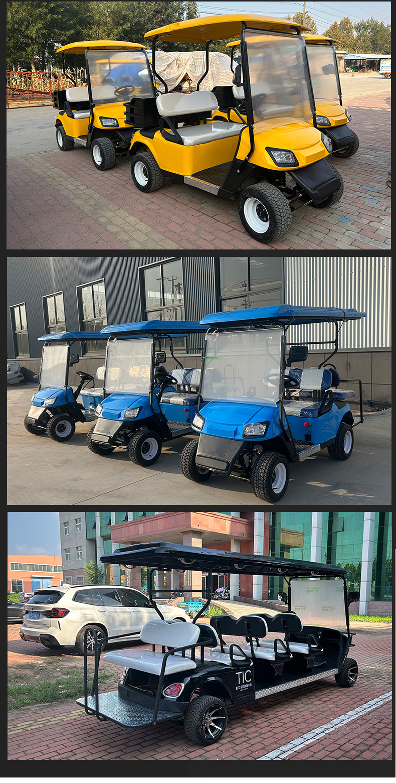 Electric golf cart with 2, 4, 6, or 8 seats, long range, suitable for scenic areas, villas, and hotels, electric four-wheel shuttle vehicle