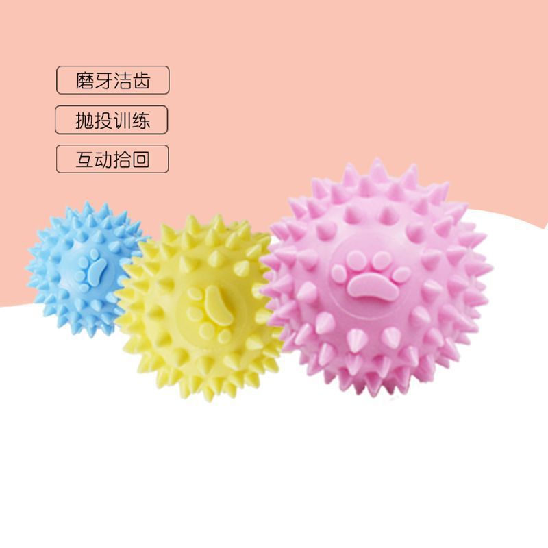 狗玩具TPR橡胶刺球发声玩具泰迪比熊训犬互动玩具宠物玩具球新品