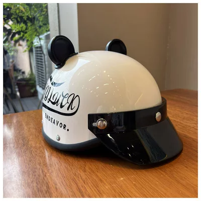 Sun Protection Safety Helmet Motorcycle Helmet — Motosiklet kaskı (dəbilqə) - white-ear-style-single-helmet-one-size
