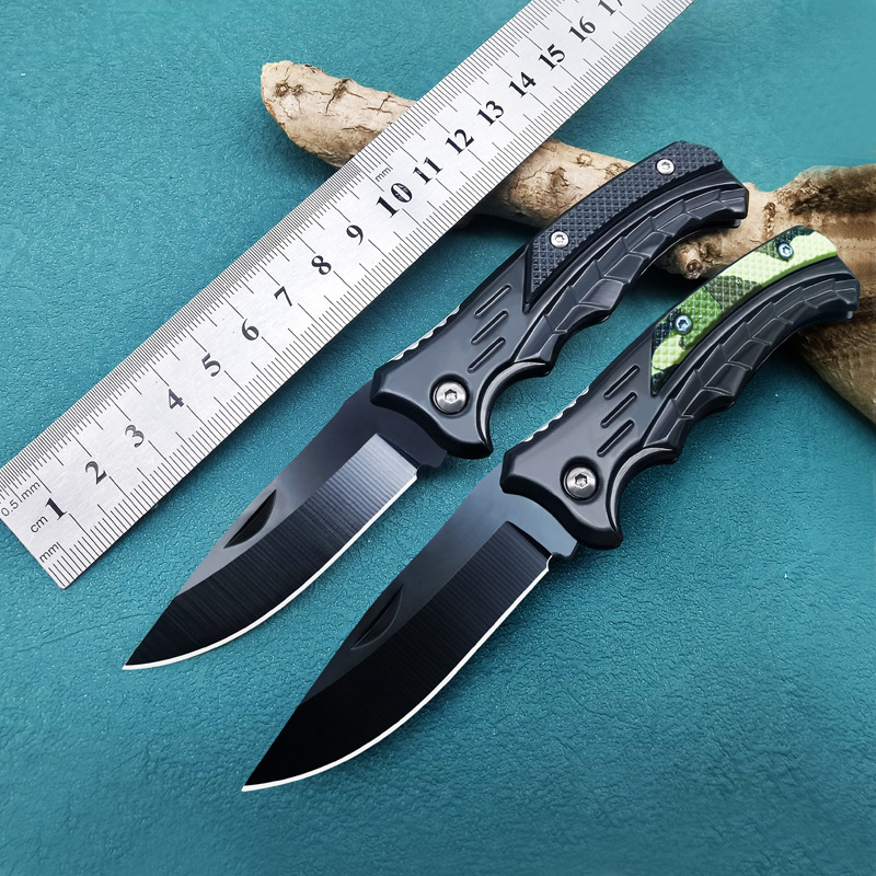 迷你口袋小刀防身全黑手柄户外刀随身携带水果刀袖珍拆快递工具