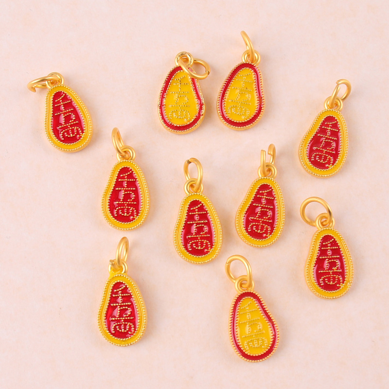 Ethnic style ancient dumb gold enamel color Ruyi pendant tens of millions of small pendant diy accessories bracelet necklace jewelry Ethnic style ancient dumb gold enamel color Ruyi pendant tens of millions of small pendant diy accessories bracelet necklace jewelry