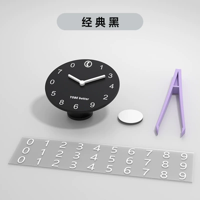 Clock temporary parking number plate, Nömrəli dayanma kartı - car-license-plate-black-clock-design