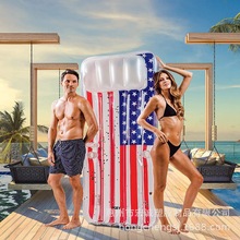 加厚pvc充气美国国旗浮排独立日星条旗浮床成人水上休闲漂浮躺椅
