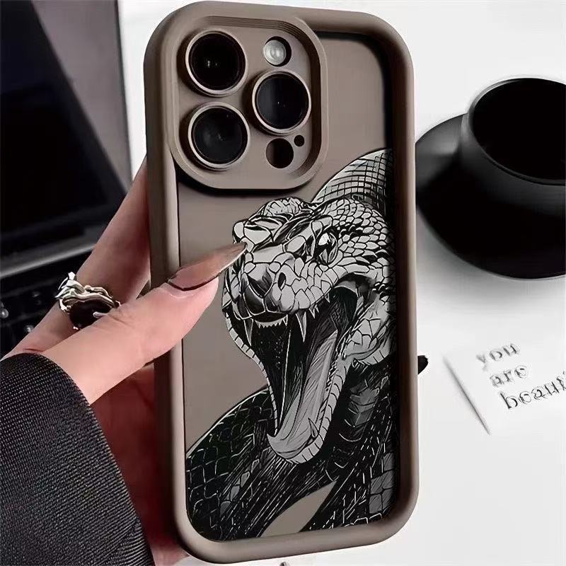 Personalidad nueva pitón para iPhone 16pro funda para teléfono móvil Apple 15 anti-caída 14 Europa y América 13promax/12