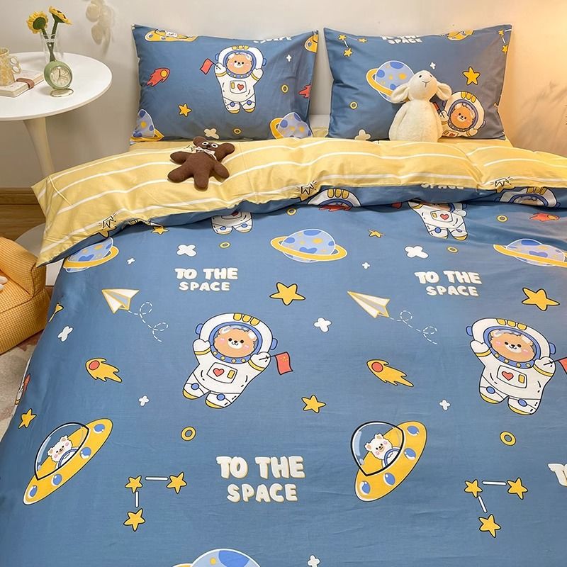 100% algodón colcha cubierta de colcha una sola pieza 150x200x230 algodón cuatro estaciones colcha universal cama de cuatro piezas set4