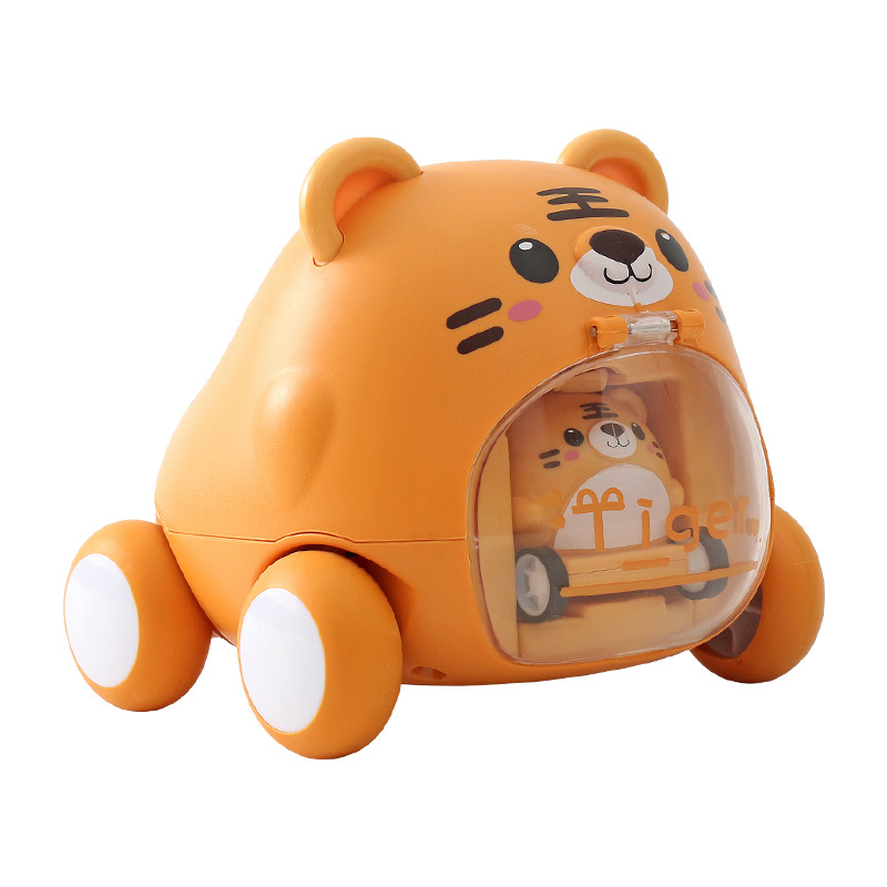 Ramqi Cartoon Cute Pet Ejection Car New Strange Toys Children's Plastic Stall Hot Selling Trendy Play Inertia Car