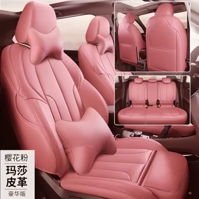 Modelə uyğun (Original) oturacaq örtükləri – car seat covers for Beijing - cherry-blossom-pink-deluxe-edition-five-seater-nappa-leather-full-coverage-for-front-and-rear-rows