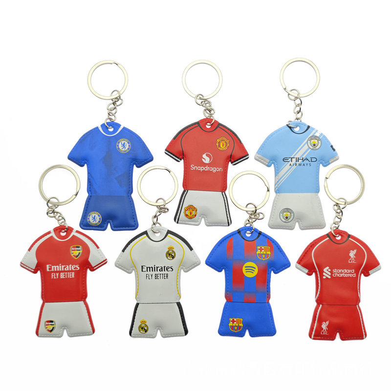 25-26 New Season Champions League Real Madrid Barcelona Dortmund Chelsea Liverpool Juventus Team Jersey Keychain