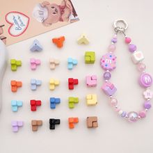 亚克力烤漆奶油组合正方形串珠手工diy手串手机链小饰品配件材料