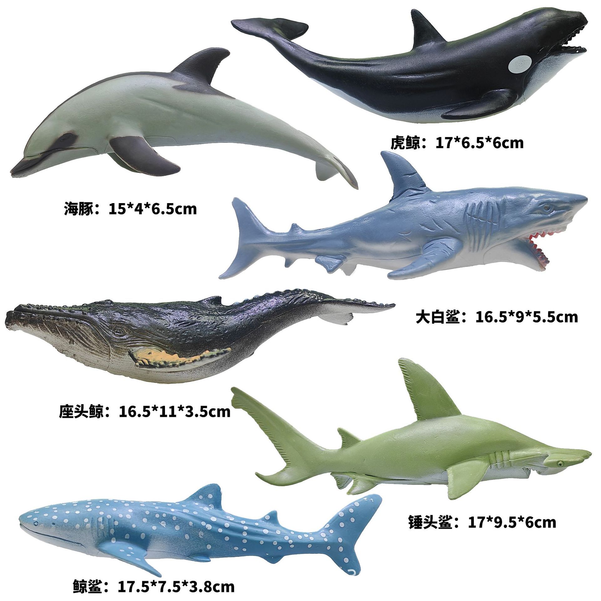 Materiales educativos infantiles transfronterizos, set de juguetes de modelos de dinosaurios y vida marina realistas pintados a mano para ciencia y educación.