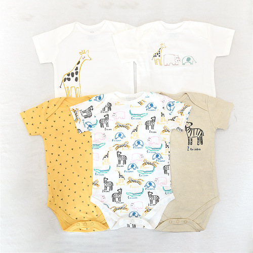 Baby Summer Outfit 5-Piece Set, Onesie, Climbing Suit, Diaper Cover for Newborns, Air Conditioning Clothes for Babies