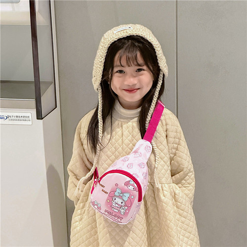 New cartoon children's chest bag, cute kindergarten school bag, fashionable little kids cross-body backpack, snack toy single-shoulder bag