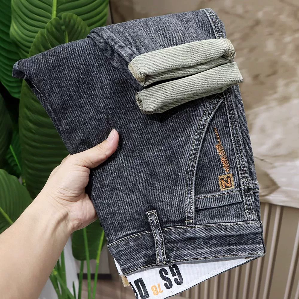Thin jeans, design trousers, with embroidery