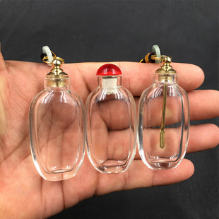 Inner painting snuff bottle copper lid white blank oil bottle micro pot water drop pendant cinnabar gold bean snuff powder powder powder container