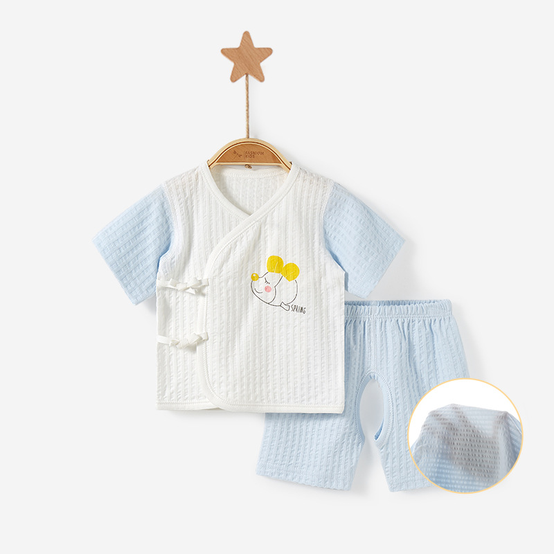 Ropa de bebé recién nacido verano manga larga delgada 0 monje 3 meses entrepierna abierta traje partido recién nacido Bebé Ropa de verano