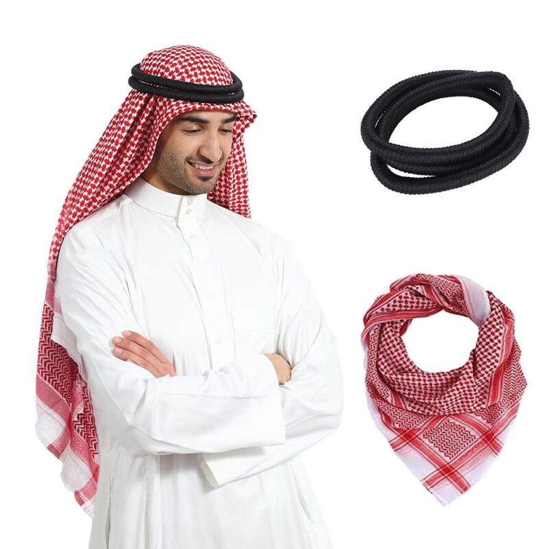 Cross-Border Hot-Selling Jacquard Headscarf and Headband Combo Set for Men, In-Stock Ethnic Headscarf, Windproof and Sandproof Men's Headscarf, Cross-Border Cross-Border Hot-Selling Jacquard Headscarf and Headband Combo Set for Men, In-Stock Ethnic Headscarf, Windproof and Sandproof Men's Headscarf, Cross-Border