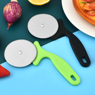 Wholesale Stainless Steel Pizza Cutter Plastic Handle Medium Pie Wheel Knife Cutting Knife Baking Tools Pancake Hob Cutter