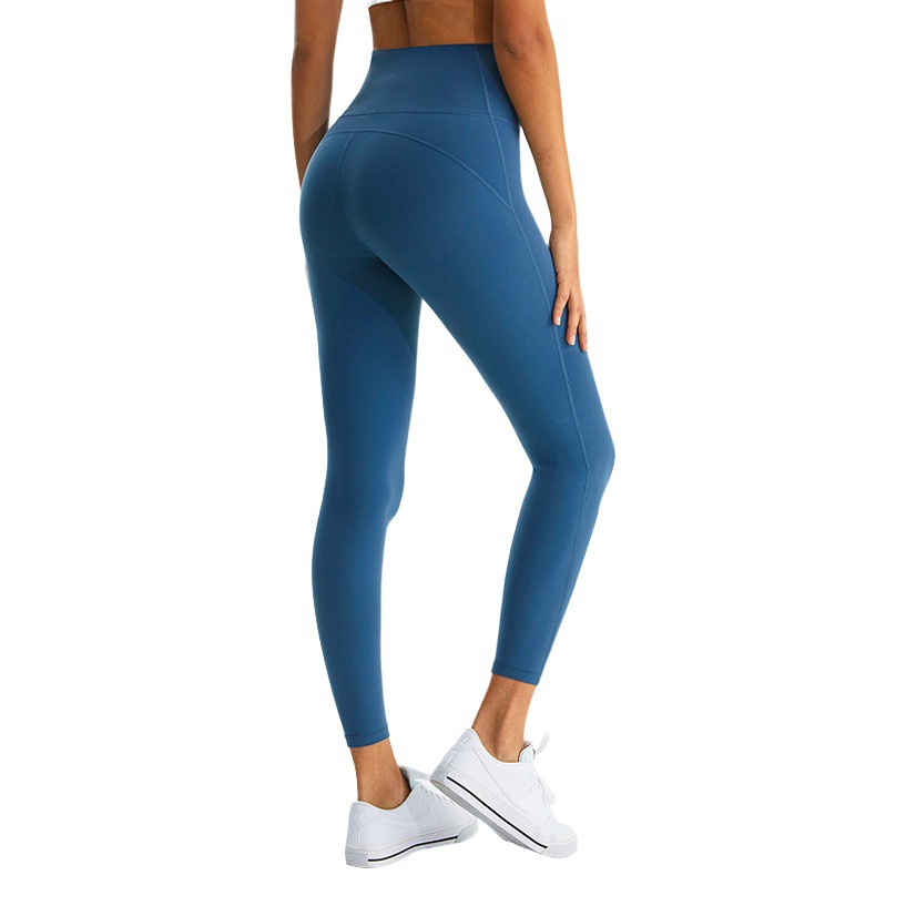 Fitness yoga pantalones de las mujeres cepillado vientre desnudo contracción cintura alta Levantamiento de cadera alto elástico de secado rápido corriendo estiramiento recortado Pantalones deportivos
